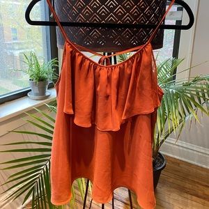 Forever 21 orange ruffle tank